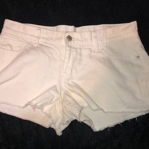 White blue jean shorts